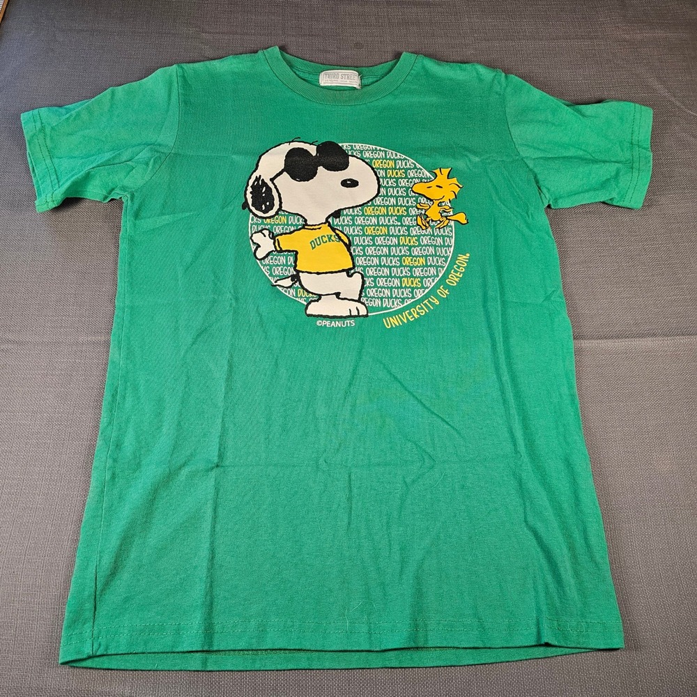 Third‎ Street University of Oregon Ducks Snoopy Joe Cool Green T-Shirt Womens S